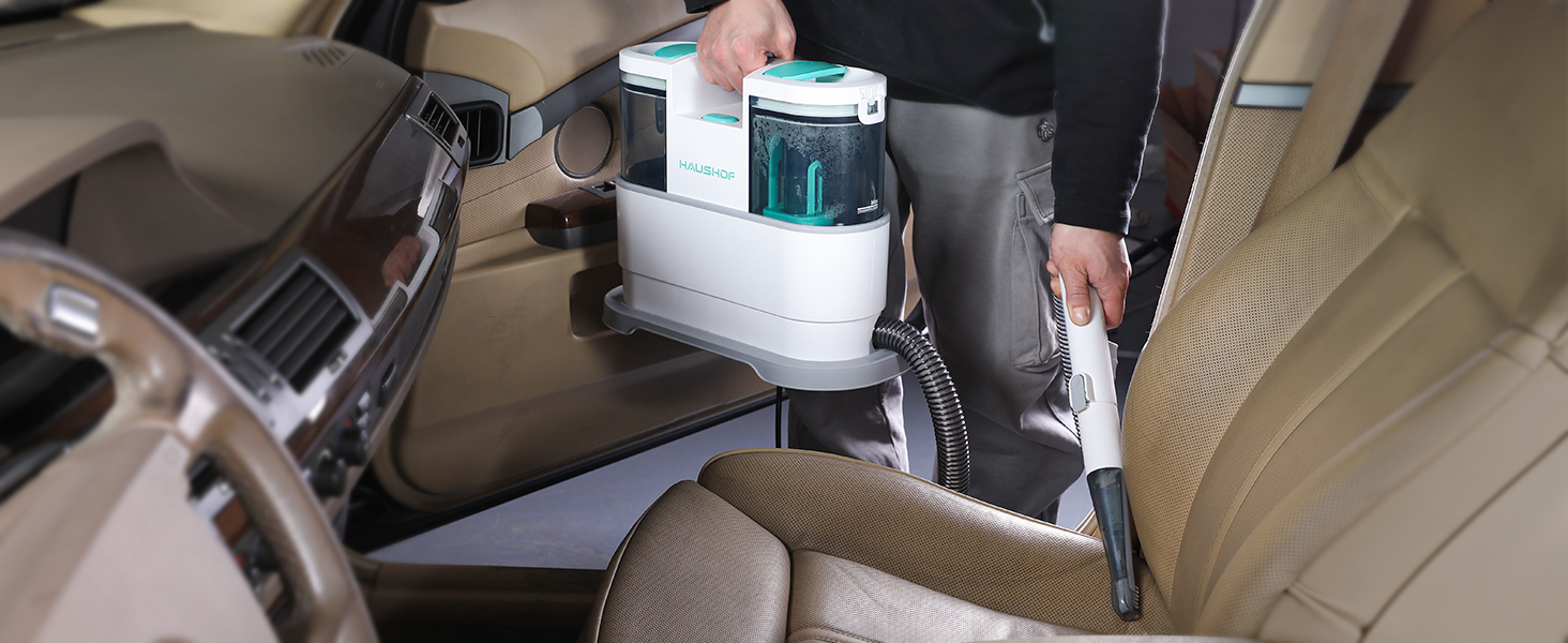 HAUSHOF StainZapper Pro: Пилгопоглинач для миття килимів та м'яких меблів, 450W, 12kPa, об'єм 1.5+0.8L, з миючим засобом та щіткою для швів. Ідеальний для килимів, диванів, м'яких меблів та авто. Модель HH23111