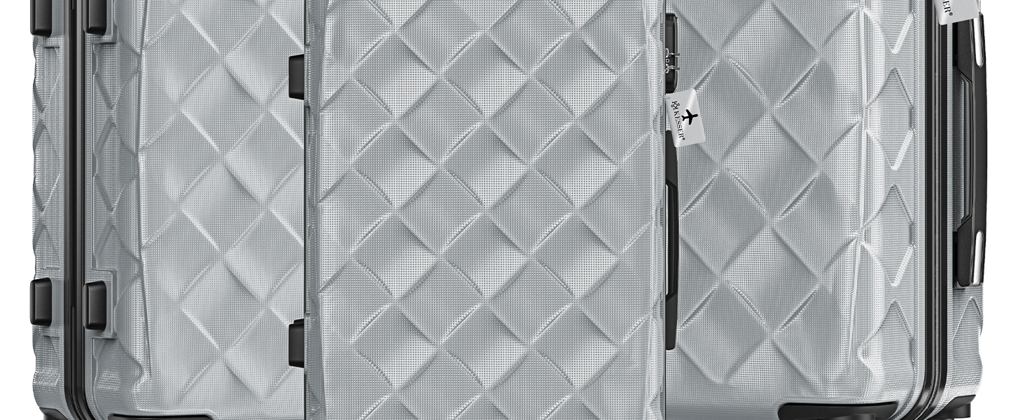 Набір валіз KESSER® 3 шт. | Валізи з ABS-пластику з кодовим замком, ваговою шалькою та органайзером для документів | Ручна поклажа та великі валізи для подорожей та бізнесу, ролики 360°, колір Білий Сніг