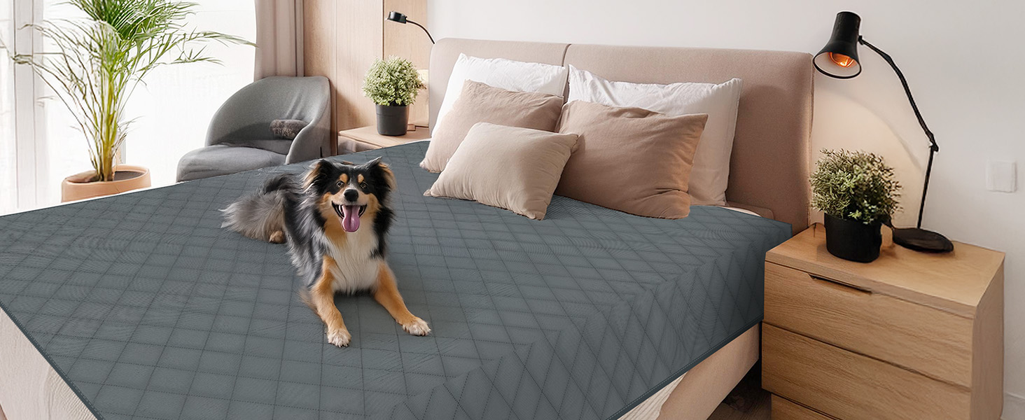 Водонепроникний килимок для собак Nobleza: захист диванів та ліжок, 178x76 см, сірий