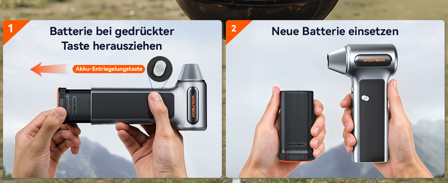 Електричний бездротовий пилосос-піскодув WOLFBOX MF200, 3-ступеневий, 4 насадки для ПК, авто, дому та вулиці