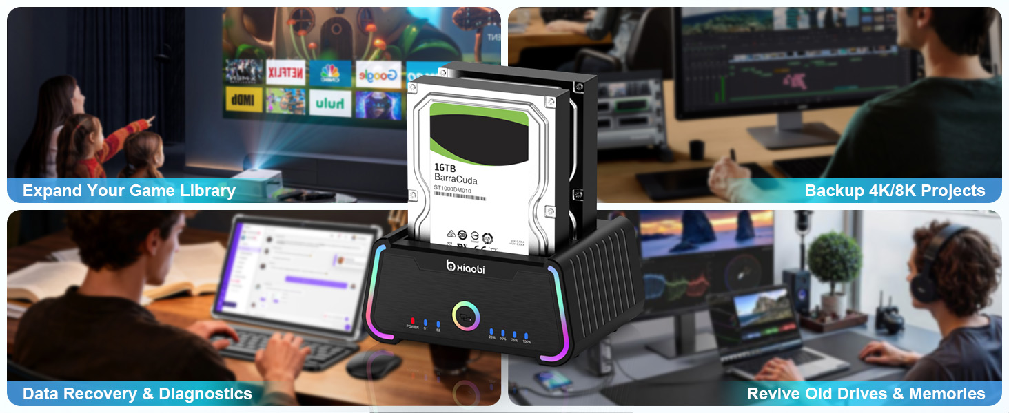 Док-станція для жорстких дисків USB-C Dual Bay для 2.5