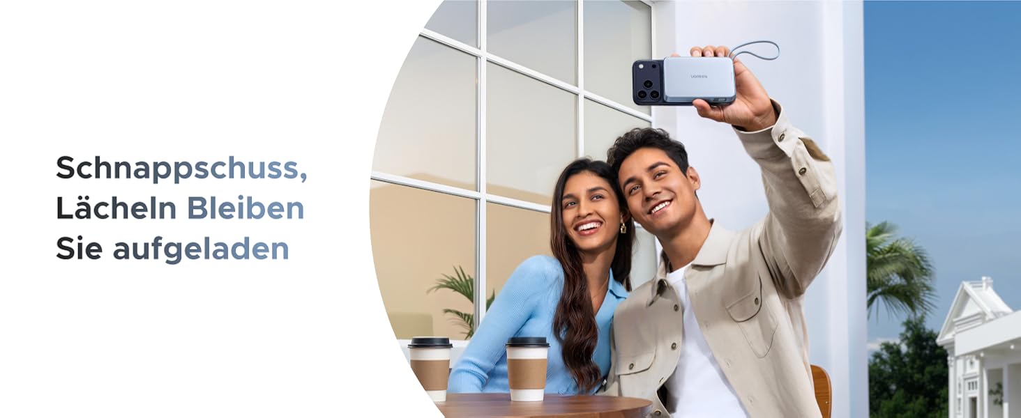 Power Bank UGREEN MagFlow 10000mAh 25W з MagSafe, PD30W USB-C, інтегрований кабель, LED-дисплей, для iPhone 17 Pro/Max