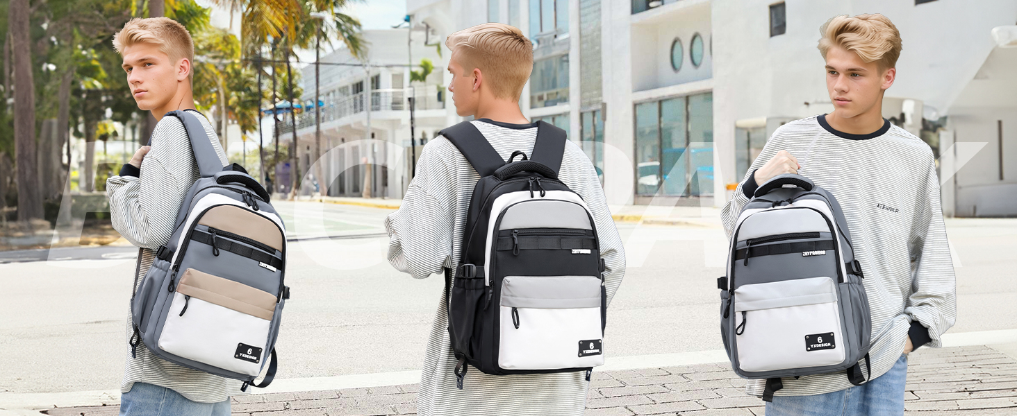 Шкільний рюкзак для підлітків, хлопчиків, 2025, для старшої школи, гімназії. Водовідштовхуючий, для ноутбука 15.6