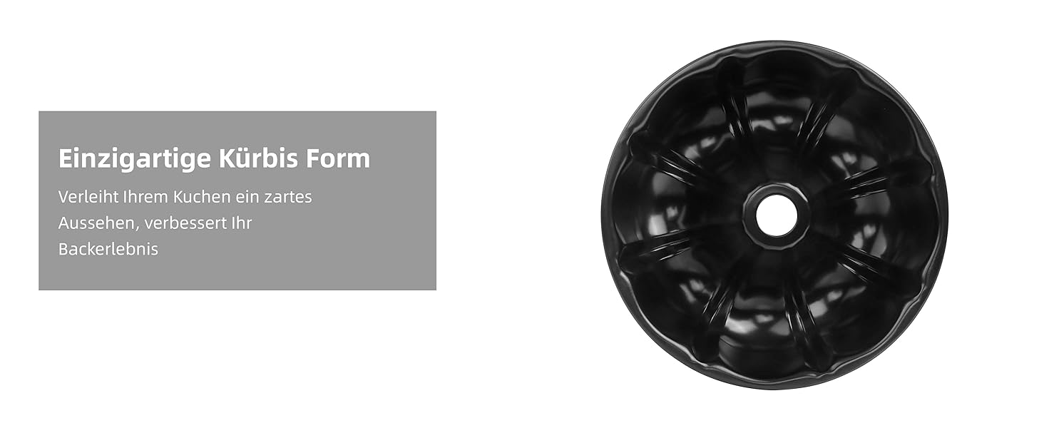 Форма для кексів Onader, карбонова сталь з антипригарним покриттям, 25,5 см, кругла, для випікання кексів, хліба, здоби, легко миється (чорна)