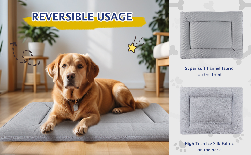 Килимок для собак BVAGSS: двосторонній, прохолодний та теплий, для малих, середніх та великих собак, 76x50 см, сірий
