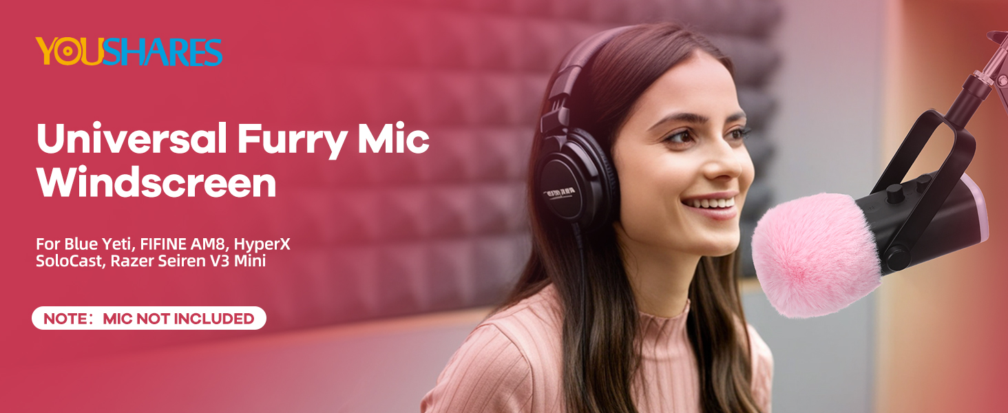 Кріплення для мікрофона Blue Yeti з поп-фільтром - Blue Yeti X, приховане кабельне підключення, кріплення-підставка Blue Yeti, для студії, подкастів, стрімінгу, YOUSHARES (вітрозахист, рожевий)