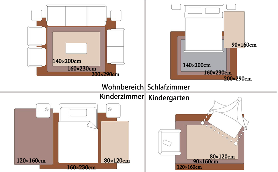Пухнастий килим Hochflor, для вітальні, м'який, з антиковзаючою основою, можна прати, для спальні (сірий, 120x160 см)