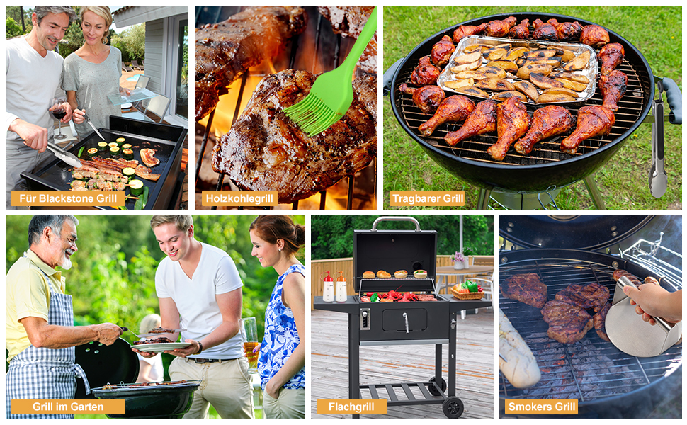 Набір гриль-посуду zycBernoi: 19 аксесуарів для гриля, метал, прес для бургерів, дзвоник, сумка для барбекю