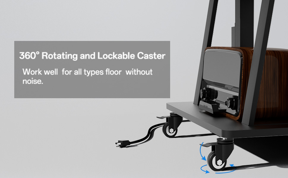 Мобільна підставка для телевізора з колесами, регульована по висоті, VESA 900x600, до 75 дюймів