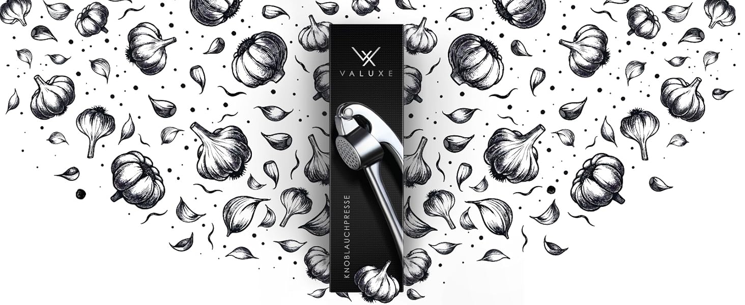 Преса для часнику VALUXE® - професійна, міцна, срібна, для кухні, миється в посудомийній машині