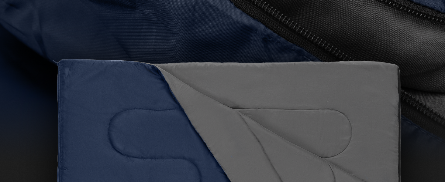 Montaray® Hooded Sleeping Bag -3°C - Outdoor Winter & Summer Sleeping Bag for Men & Women - 3-4 Season Hut Sleeping Bag (75 x 220 cm) - Blue, 150GSM