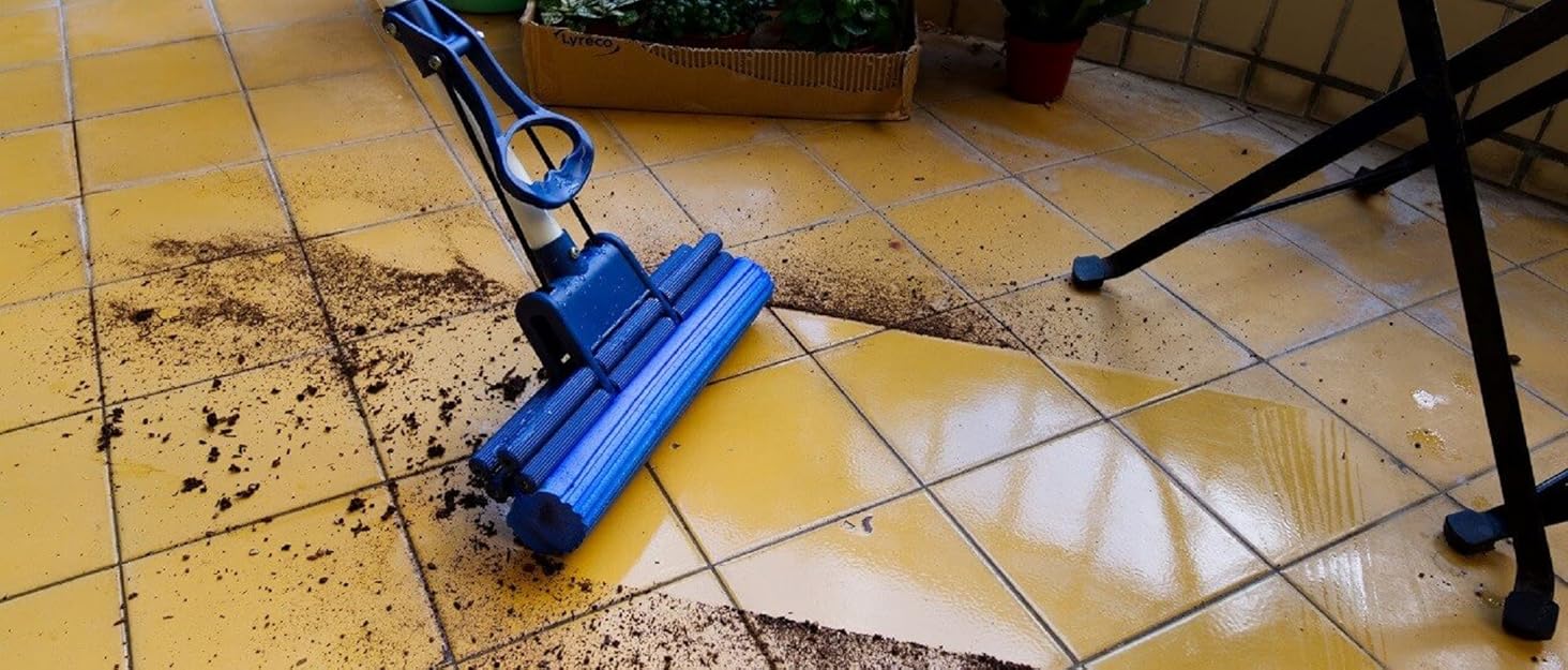 Набір для миття підлоги Formosa 2 з відром з двома відсіками | Плоский моп 360° з мікрофіброю | Віджим без рук + 2 змінні насадки