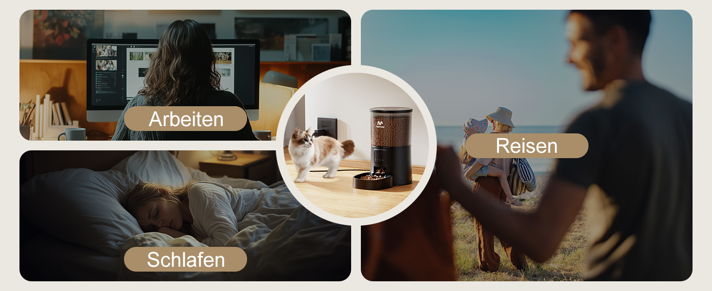 Автомат годування котів IMIPAW, 5G | WiFi, керування через APP, до 10 прийомів їжі на день, 4L, чорний