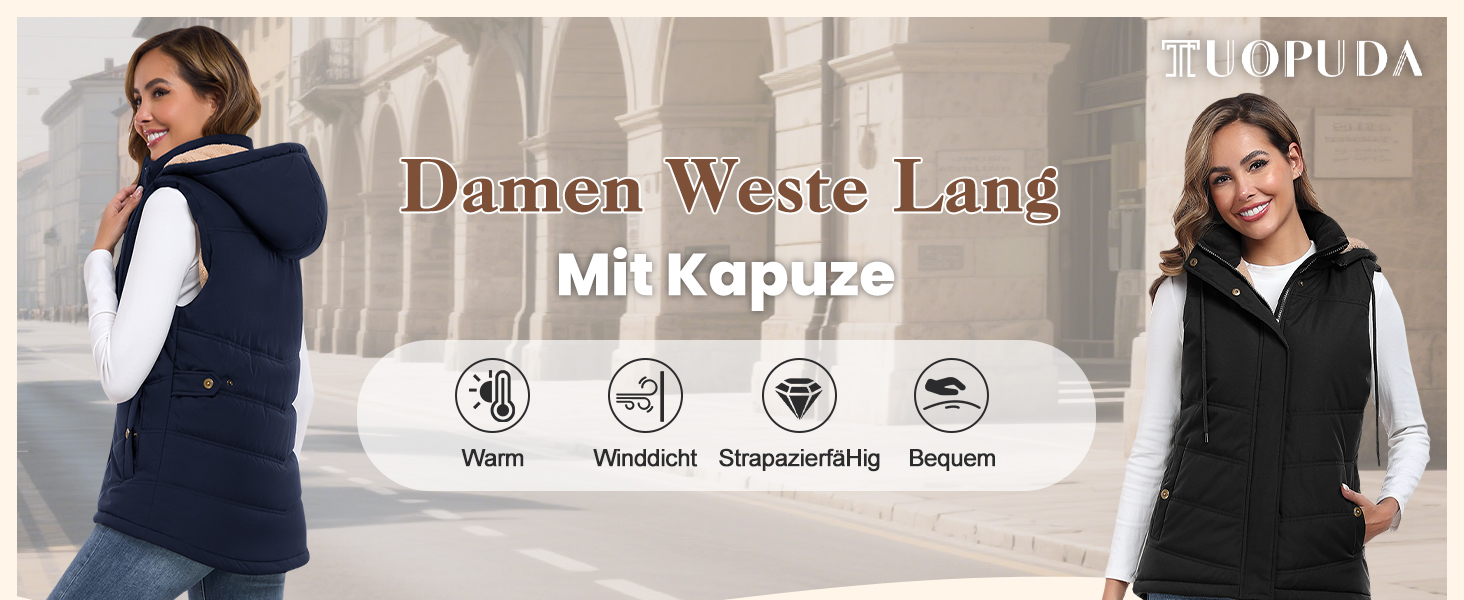 Жіноча жилетка Tuopuda з капюшоном, стеганий фліс, утеплена флісом, тепла зимова куртка без рукавів, термо жилетка, комір-стійка, жилетка з капюшоном, блискавка, осінь/зима, чорний колір, розмір L