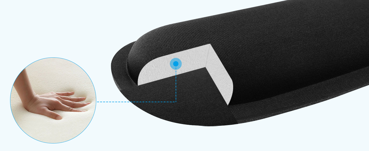 Підставка для зап'ястя ELZO для клавіатури з Memory Foam – ергономічна підтримка, проти болю в зап'ясті, для ПК та ноутбука