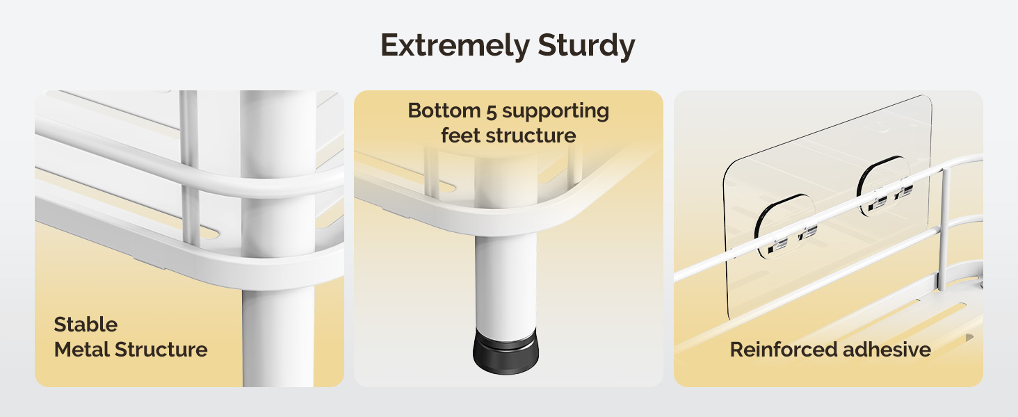 Набір з 3 кутових поличок для душу Orimade, нержавіюча сталь, без свердління, для ванної кімнати