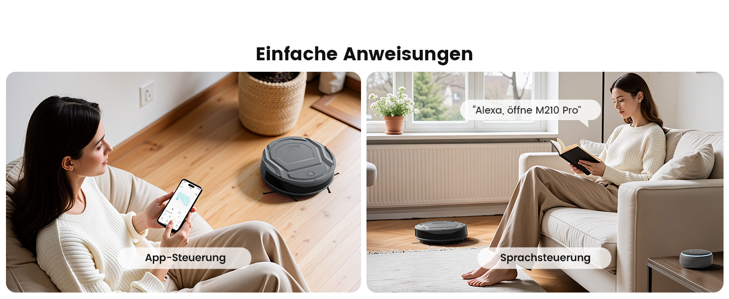 Робот-пилосос LEFANT M210P P1: тихий, тонкий, з Wi-Fi, Alexa, 6 режимів, для тварин, підлоги, килими