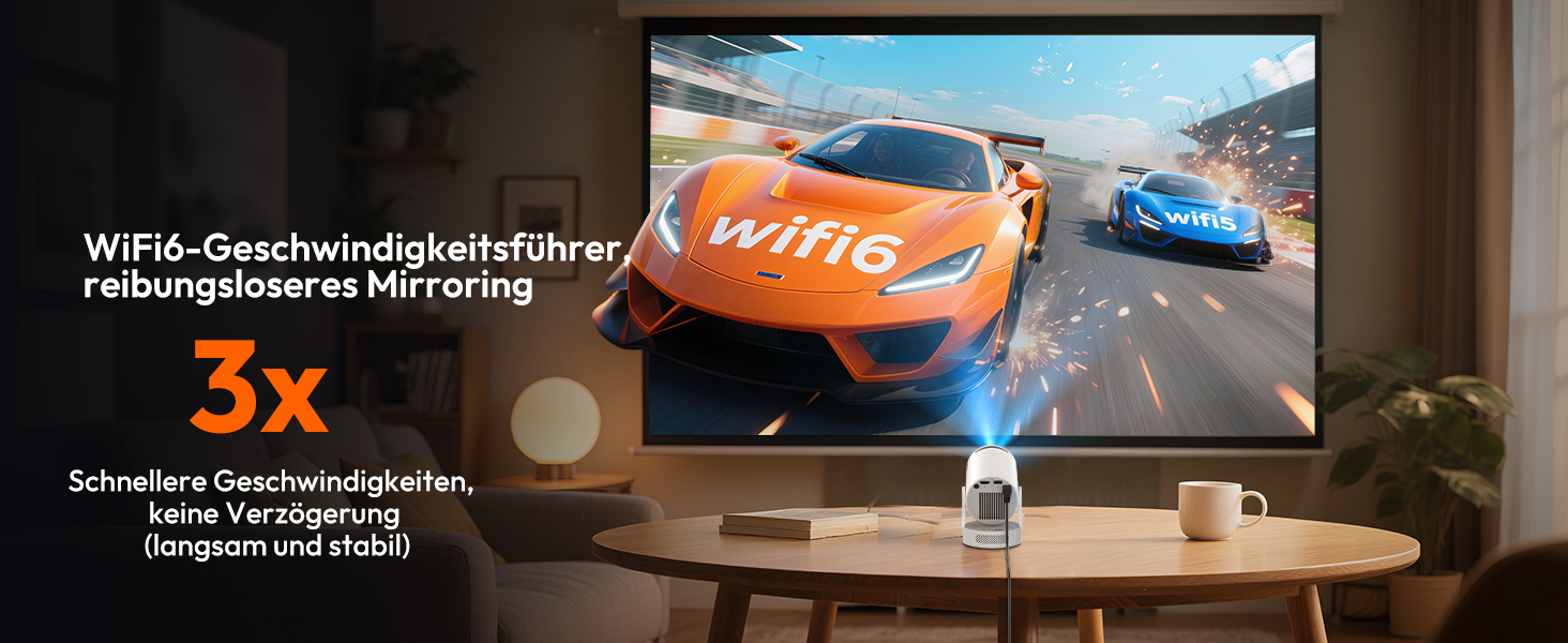 Портативний проєктор Xgody Gimbal 3: 12000 Люмен, Android 11.0, WiFi 6, Bluetooth, 720P HD (підтримка 4K)