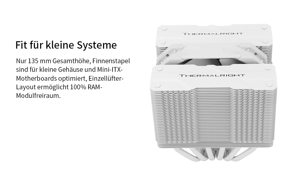 Thermalright Peerless Assassin 120 MINI White - Кулер для CPU з 6 heatpipes, 120mm вентилятором, для AM4/AM5/Intel LGA 1851/1700/1150/1151/1200/2011