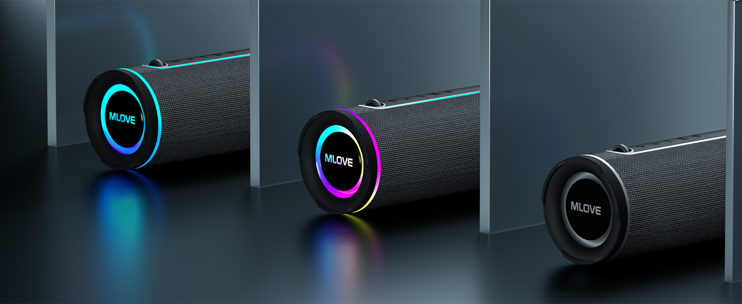 Портативна Bluetooth колонка MLOVE E80 30W, IPX7, з підсвіткою, мікрофоном, MicroSD, TWS