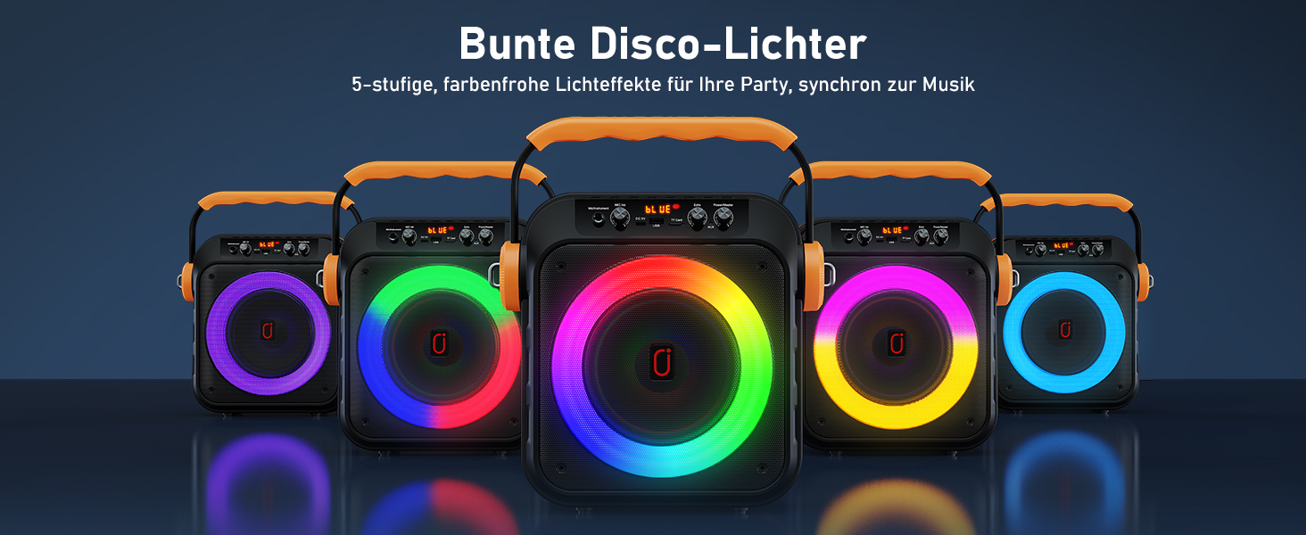 Караоке машина JYX MS80 з 2 мікрофонами, Bluetooth, LED-підсвітка