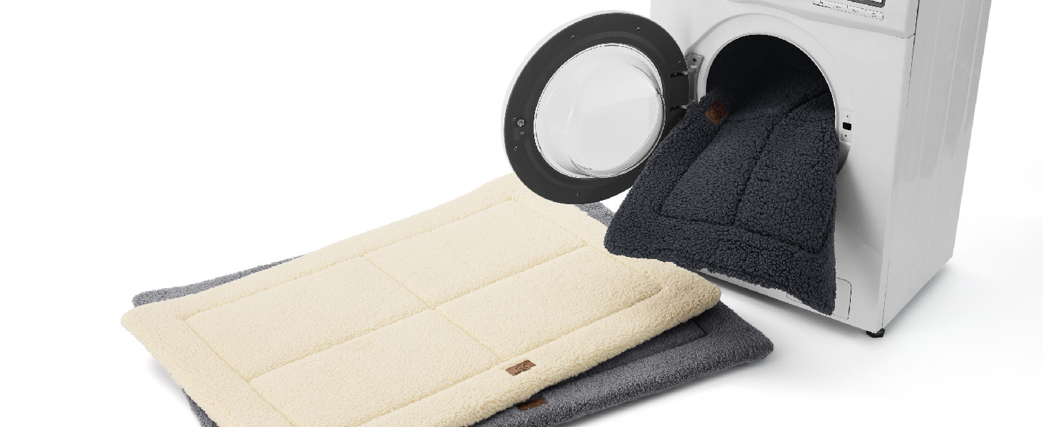 Лежак для великих собак BEDSURE 104x71 см, знімний чохол, миючийся, темно-сірий, ортопедичний із щільною пінною Sherpa-плюш