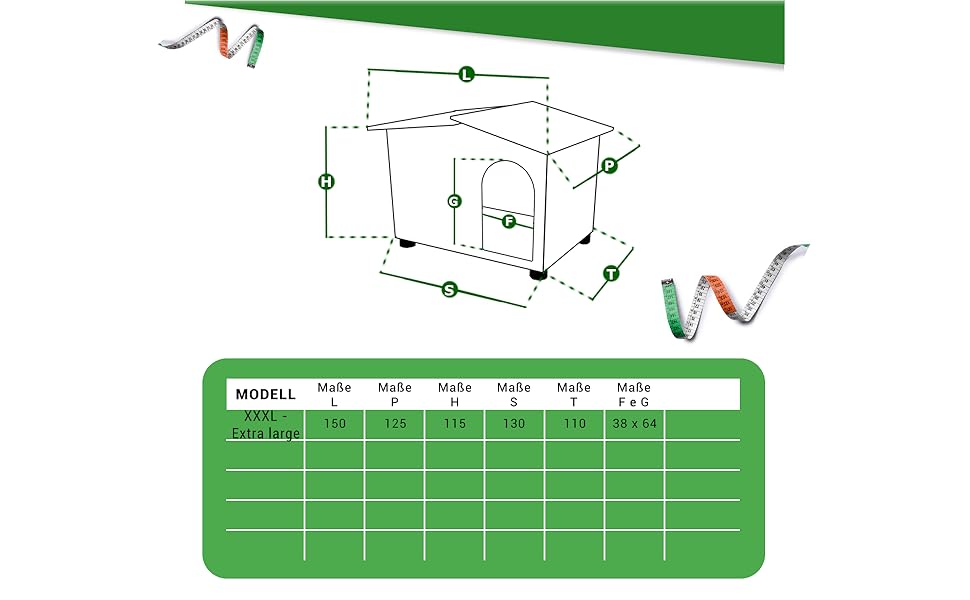 Будка для собак LEGNO XXXL: велика дерев'яна будка з подвійним входом та термозавісою, Made in Italy