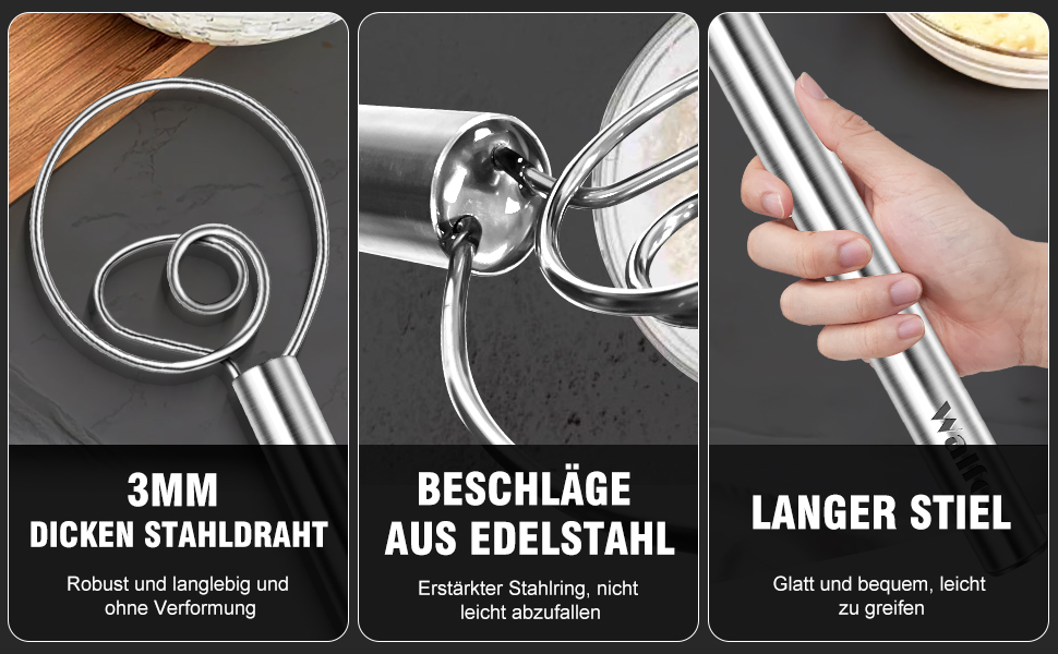 Набір міксерів Walfos (2 шт.) - нержавіюча сталь, 13 см + 18 см. Зручні ручки, для збивання яєць, приготування, змішування та збивання.