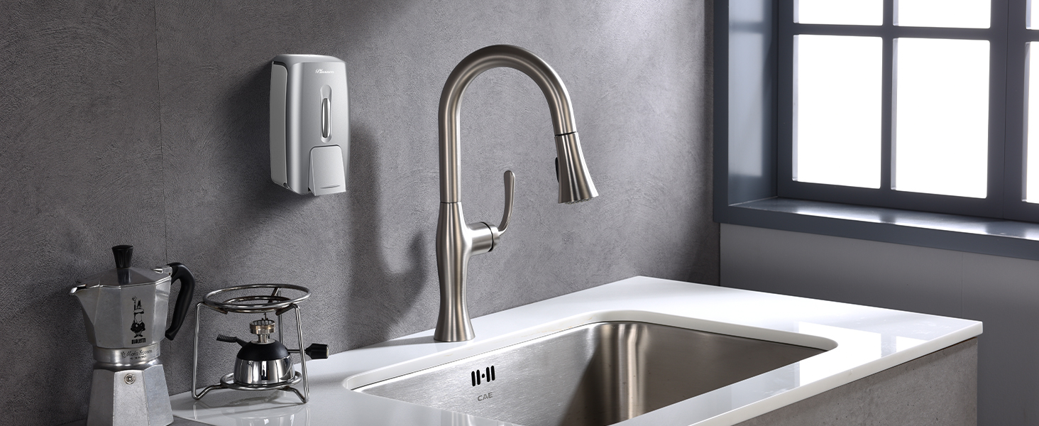 Настінний диспенсер для мила та гелю для душу (9088-Сірий)