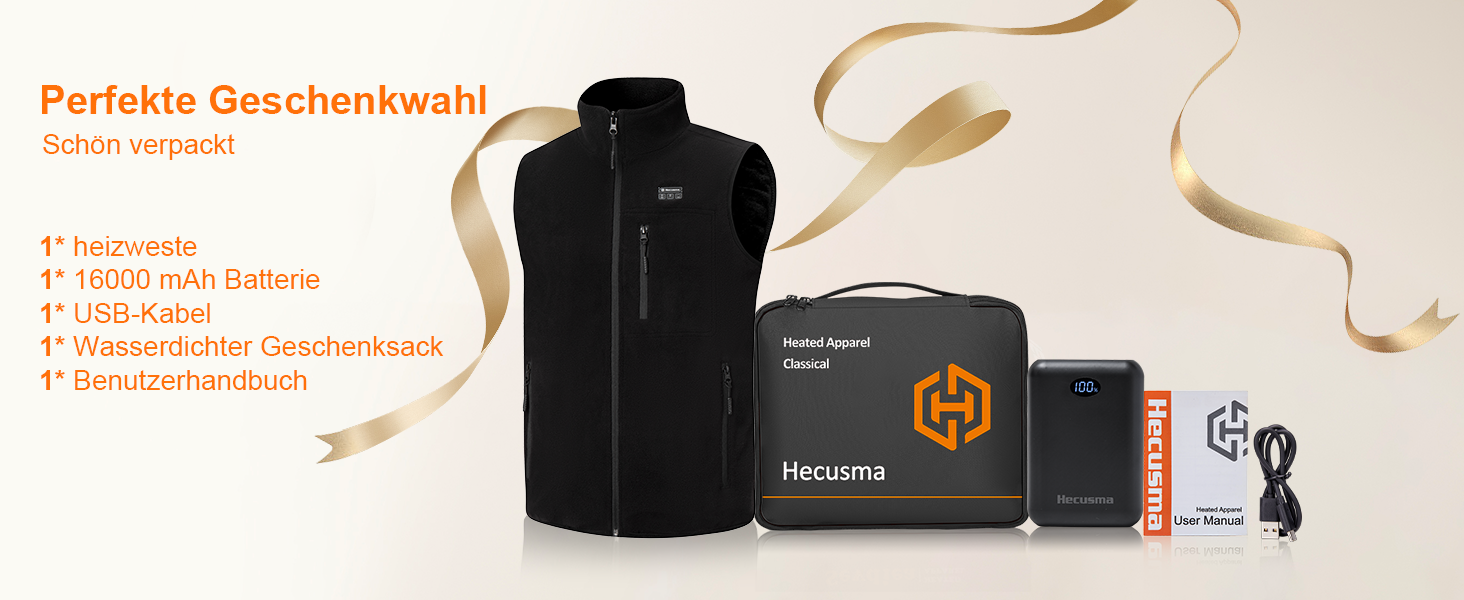 Електрична гріюча жилетка для чоловіків з powerbank 16000 mAh, 7.4 V - для полювання, катання на лижах, мотоциклів та активного відпочинку
