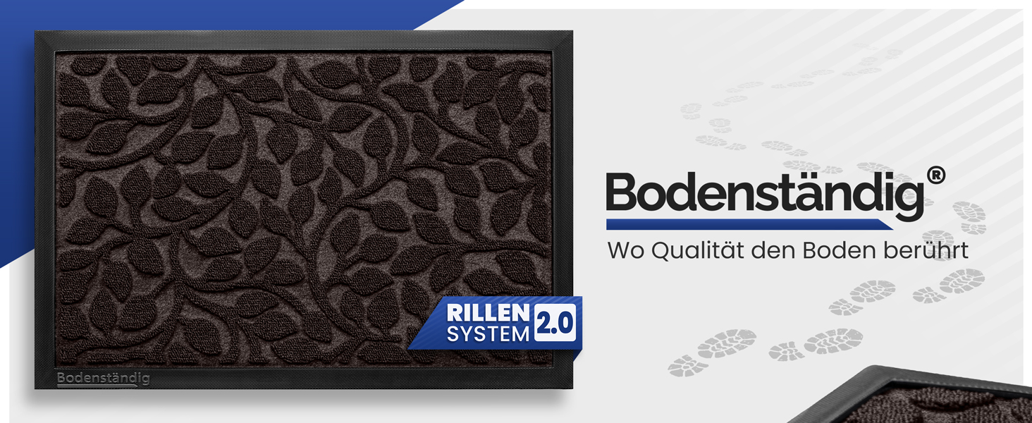 Килимок для дому та вулиці Bodenständig® - міцний, 80x120 см, ефективне очищення взуття, коричневий