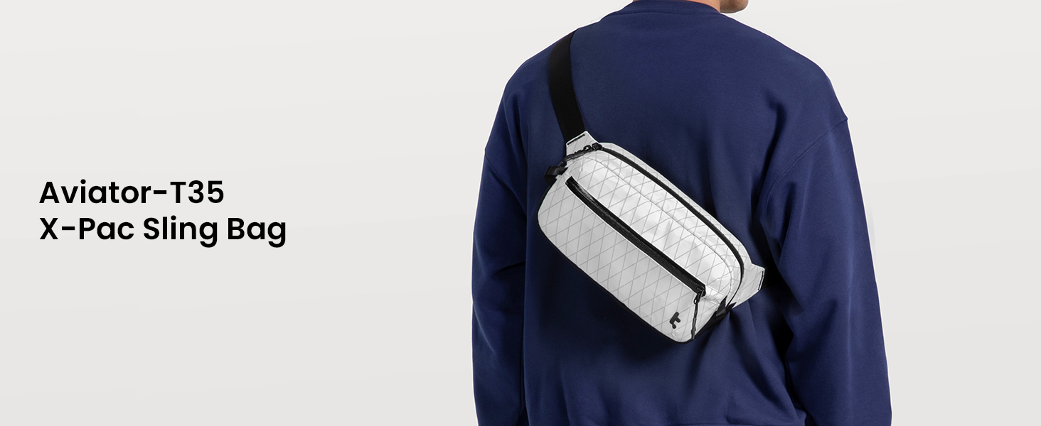 tomtoc Сумка на плече Sling Bag 3.5L з RFID-захистом - водонепроникна, для Switch, iPad mini, EDC, подорожі | X-pac White
