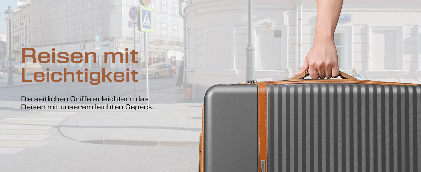 Набір валіз Joyway 5шт з ABS пластику, розширюваний, з TSA-замком, 4 колеса, сірий. Включає: валіза, сумка, кульок