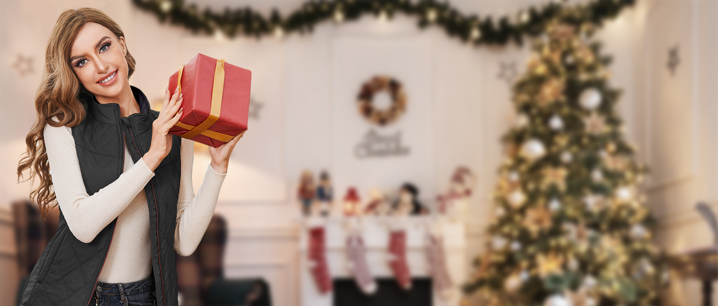 Обогревна жилетка для жінок з акумулятором 12000mAh, 5 зон обігріву, чорний колір