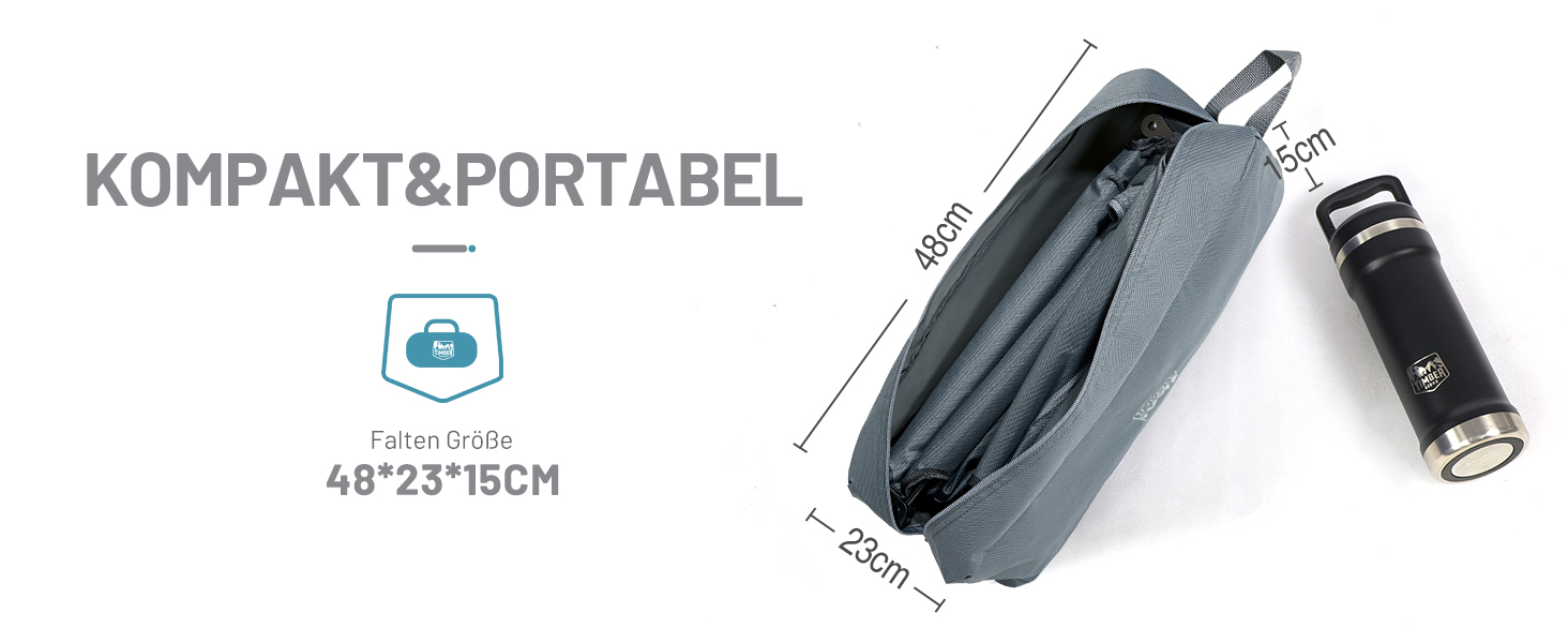 Розкладне кемпінгове ліжко Timber Ridge - легке, зручне, для відпочинку на природі (до 120 кг), сіре