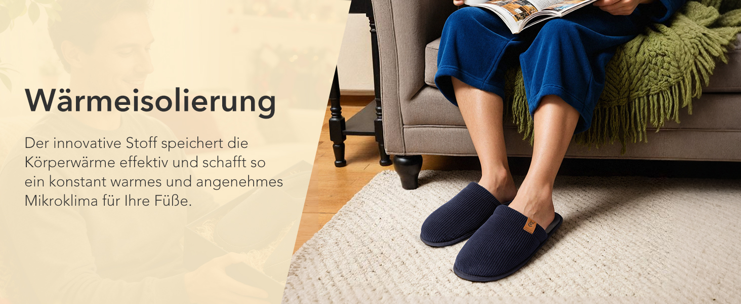 Чоловічі халапи VeraCosy з корду, м'які, зручні, з піною Memory, неслизькі, чорні (42/43 EU)