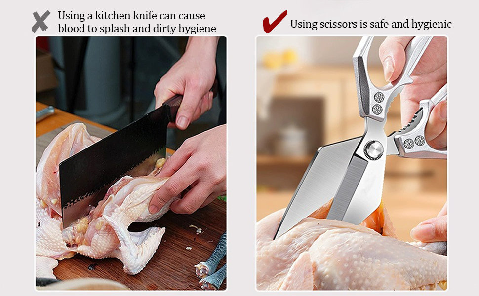 Ніж-ножиці кухонні зі сталі, універсальні, з відкривачем для пляшок, для курки, риби, м'яса, зелені, горіхів, миються в посудомийній машині