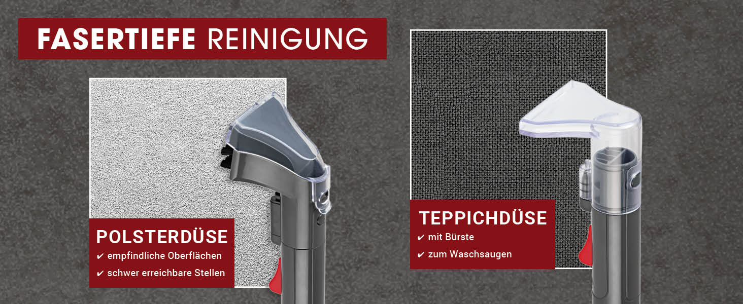 CLEANmaxx Пилосос для м'яких меблів та килимів: видалення плям, компактний, потужний | 400W, 9kPa, чорний