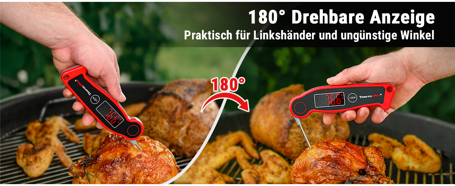 Термометр для м'яса ThermoPro TP19 IP65 вологостійкий ±0.5℃, LCD, для приготування BBQ, вина, жарки