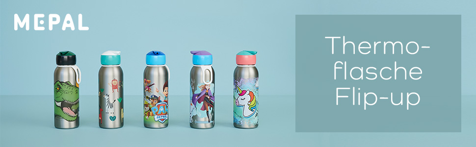 Mepal - Flip-Up Campus Thermos Flask - Insulated Drinking Bottles for Kids - Stainless Steel Thermos - 9 Hours Hot & 12 Hours Cold - BPA-Free - 350 ml - Unicorn