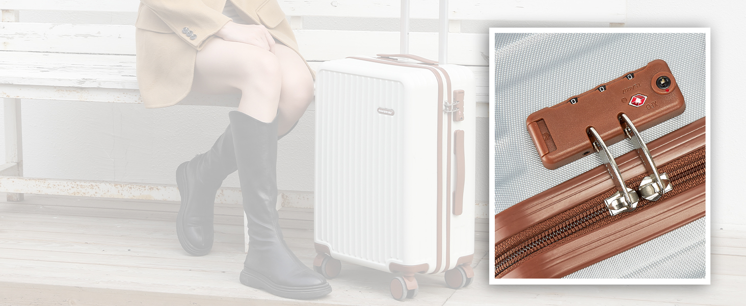 Валіза ручної поклажі з жорстким корпусом та 4 обертовими колесами, з TSA-замком (Сріблястий, 20 дюймів)