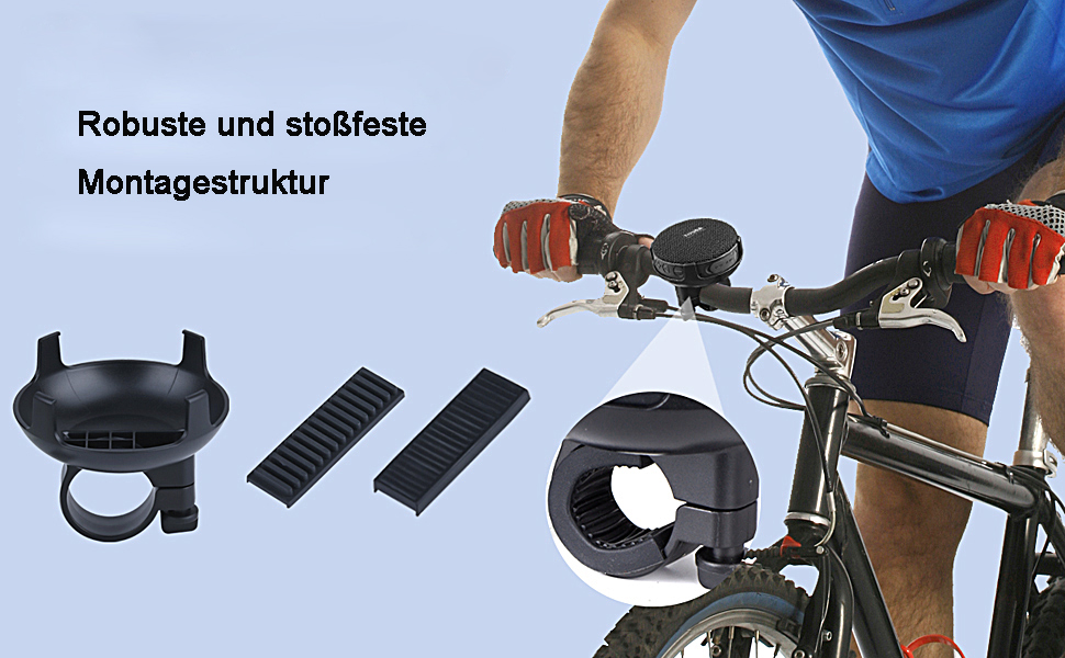 Adiport Bluetooth-колонка для велосипеда, BT 5.0, покращений бас, гучний звук, 10 годин роботи, водонепроникна IPX7, ударостійка, для вуличних поїздок