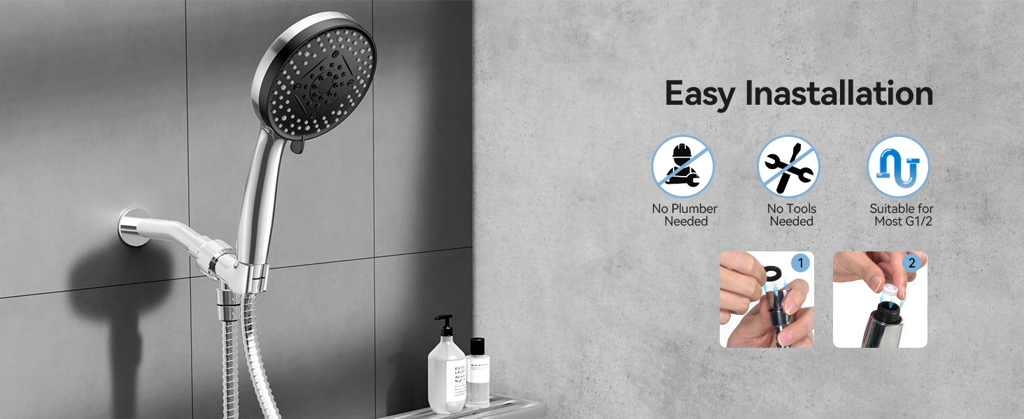 Дюшовий насадок VOXON з 10 режимами струменя, високий тиск, економія води, для миття ванни та плитки, фільтр з обмежувачем потоку