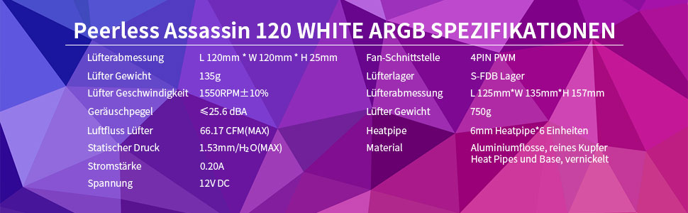 Охолоджувач CPU Thermalright Peerless Assassin 120 White ARGB: 6 теплових трубок, 2 вентилятори 120mm, підтримка AM4/AM5/LGA 1700/1150/1151/1200/2066