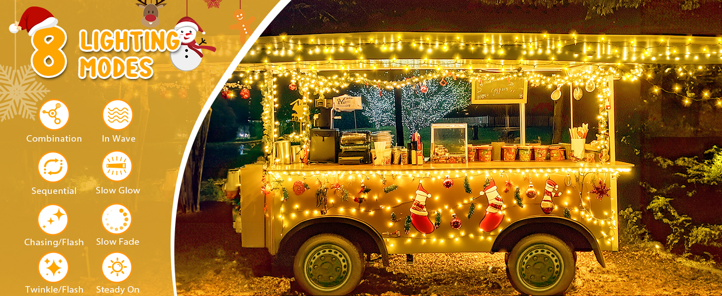 Гірлянда святкова на ялинку, для декору приміщень та вулиці - 80м, 800 LED, з пультом, таймером, вологостійка, 8 режимів, тепле біле світло, для вечірки, саду, декору на Новий Рік