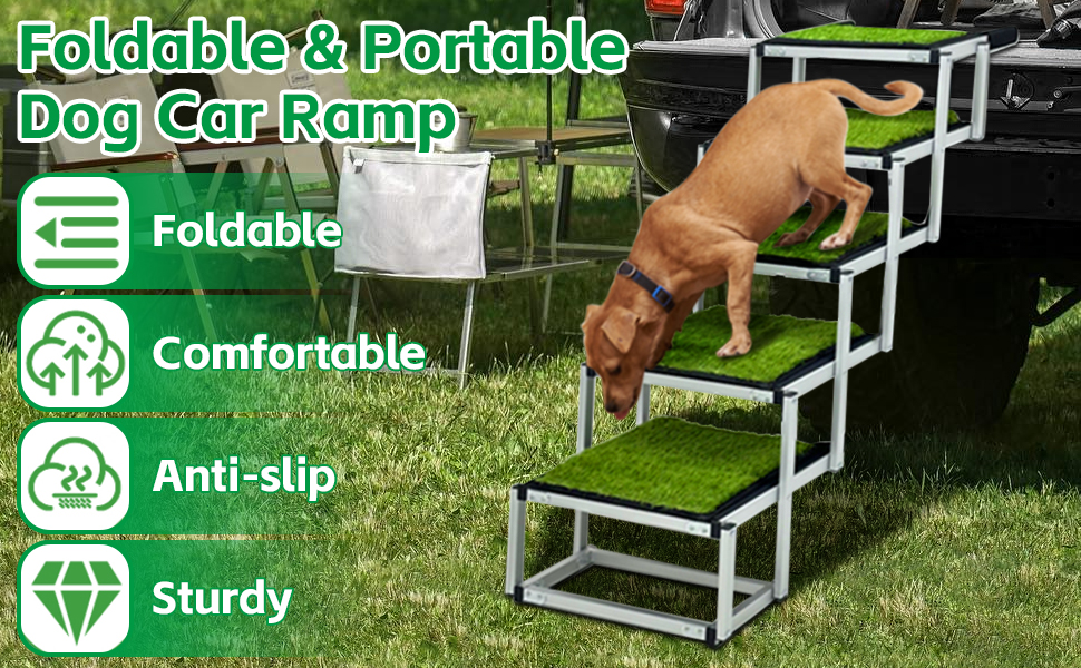 Східці для собак Hunderampe: легкі, складані, з антиковзким покриттям, для великих собак (до 70 кг), підходять для SUV, Jeep та вантажівок