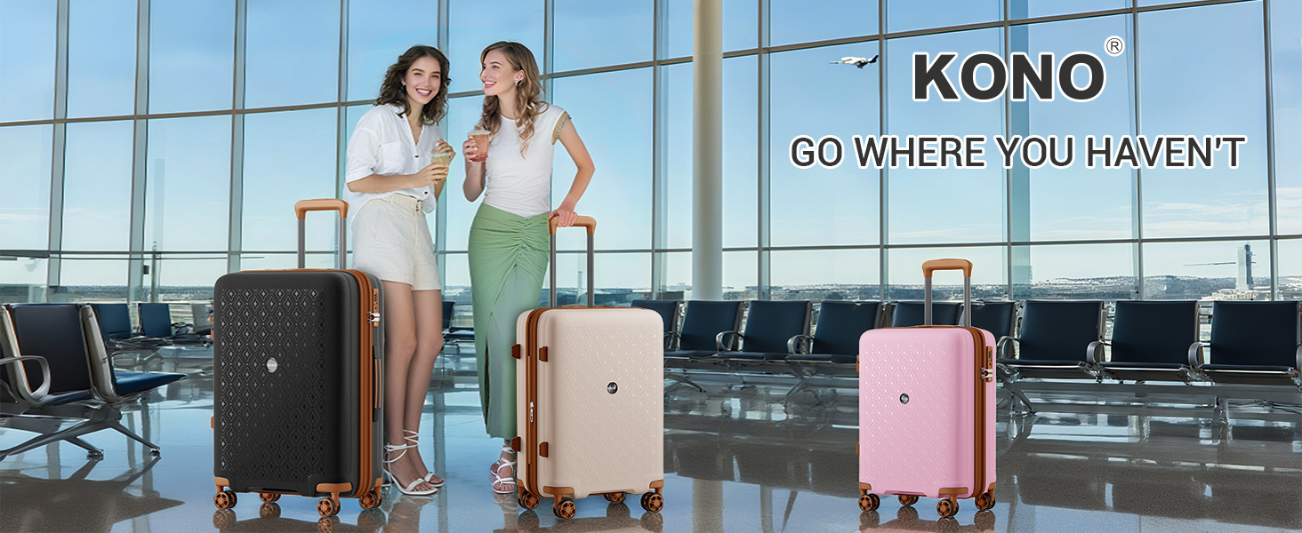 Чорний/коричневий великий валіза-ролкер з розширюваною конструкцією, TSA-замком та тримачем для напоїв (Polypropylen)