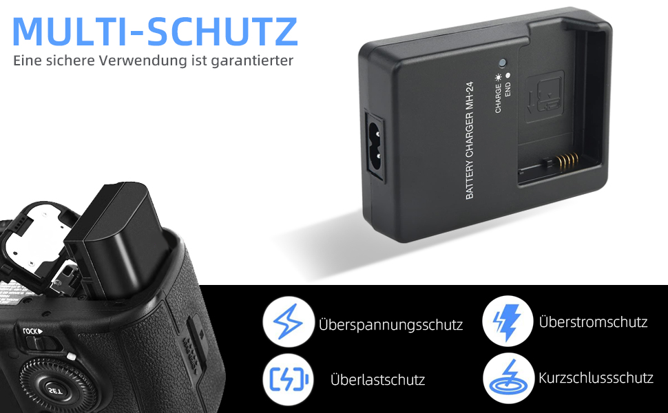 Зарядний пристрій MH-24 для акумуляторів EN-EL14/EN-EL14A (Nikon D3100, D3200, D3300, D3400, D3500, D5100, D5200, D5300, D5500, D5600, P7000, P7100, P7700, P7800, SLR-камери)