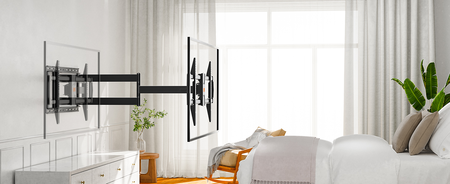 Кронштейн для телевізора ELIVED з подовженим плечем 102.7 см для 42-90 дюймів (до 68 кг), поворотний, з кутом нахилу, VESA 800x400