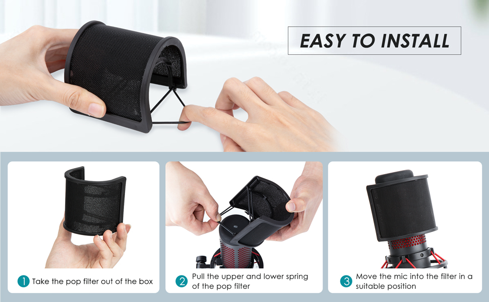 Кріплення для мікрофона HyperX QuadCast/S/ProCast – Ротаційне, з адаптером 3/8' - 5/8', від YOUSHARES (з поп-фільтром)